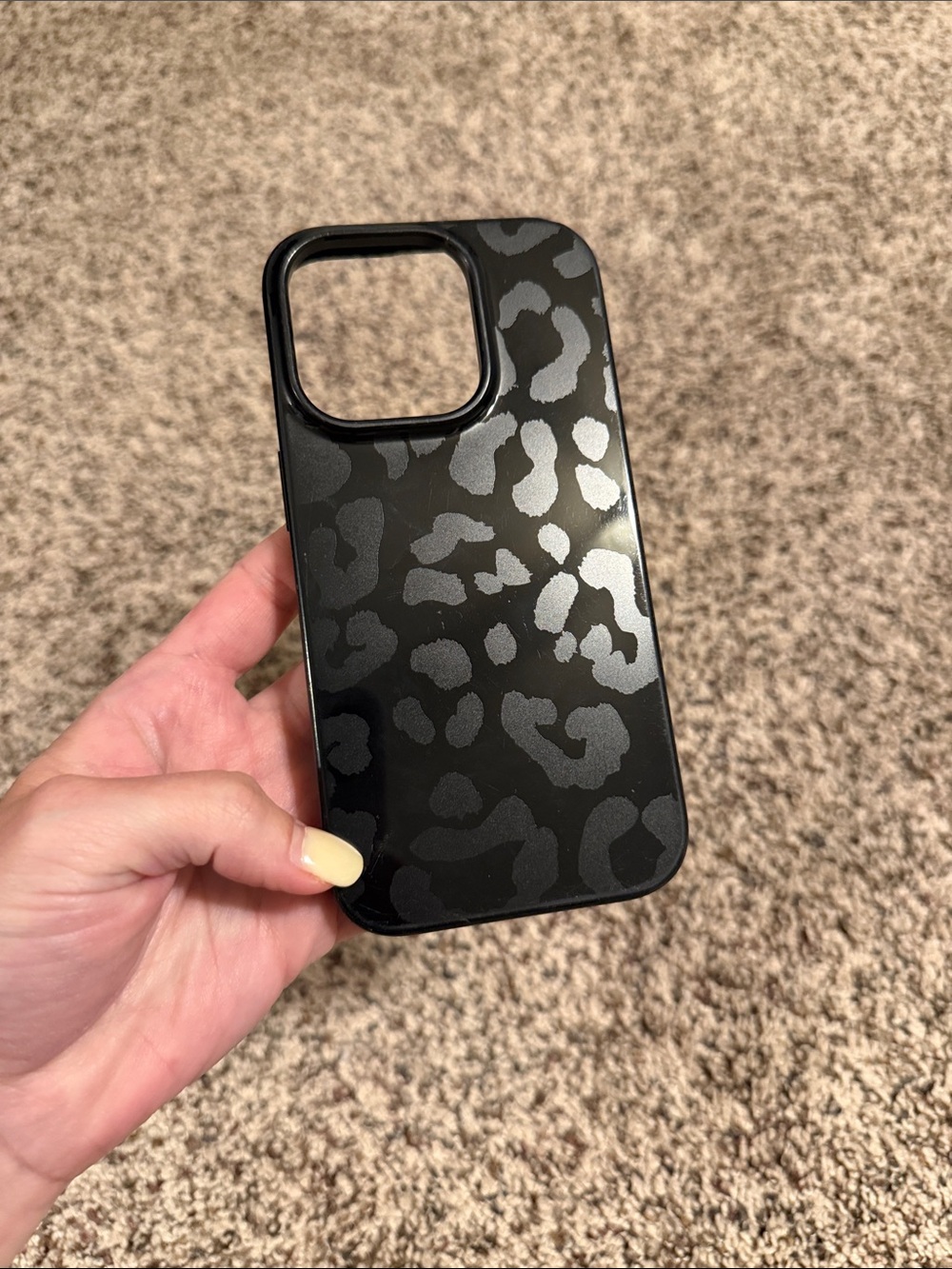 Black Leopard Print iPhone 14 Pro Case